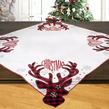 Средний плед Delindo Lifestyle "Рождество", (1 шт.), с декоративной вышивкой 85х85 см, цвет champagner