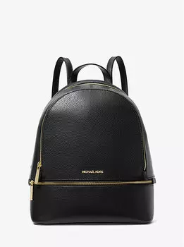 Средний рюкзак Rhea из шагреневой кожи Michael Kors, черный