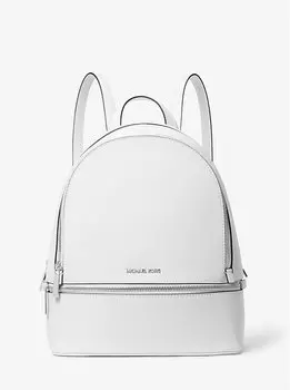 Средний рюкзак Rhea из шагреневой кожи Michael Kors, белый
