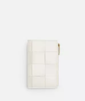 средний складной кошелек Bottega Veneta, белый