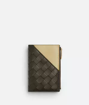Средний складной кошелек Intrecciato с диагональю Bottega Veneta