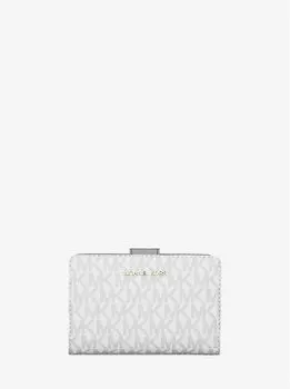 Средний складной кошелек с фирменным логотипом Jet Set Michael Kors, белый