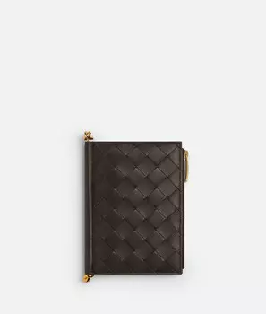 Средний складной кошелек Solstice Bottega Veneta, карамельный