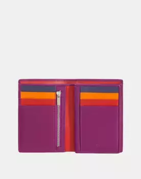 Средний вертикальный мужской кожаный кошелек с внутренним клапаном Dudu, фуксия