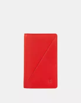 Средний женский двухцветный кожаный кошелек на молнии Dudu, красный