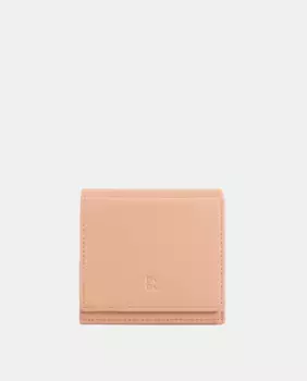 Средний женский кошелек Dudu из телячьей кожи наппа розового цвета с внешним отделением, цвет Nude