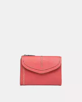 Средний женский кошелек из коралловой кожи Abbacino, красный