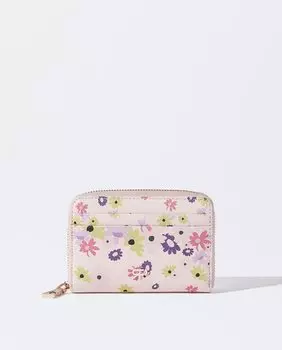 Средний женский кошелек на молнии с цветочным принтом розового цвета Parfois, розовый