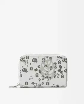 Средний женский кошелек на молнии с животным принтом Parfois, зеленый