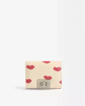 Средний женский кошелек с клапаном и принтом губ Parfois, цвет Crudo