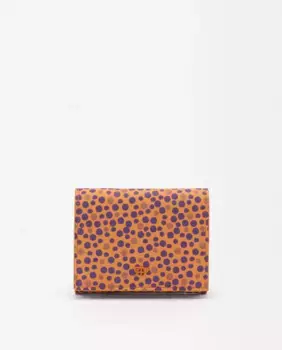 Средний женский кошелек с клапаном и застежкой на пуговицы с принтом в горошек Parfois, оранжевый
