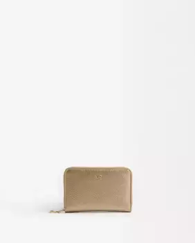 Средний женский кошелек с застежкой-молнией, однотонный Parfois, золотой
