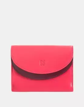 Средний женский кожаный кошелек с двойным клапаном и портмоне для монет Dudu, коралловый