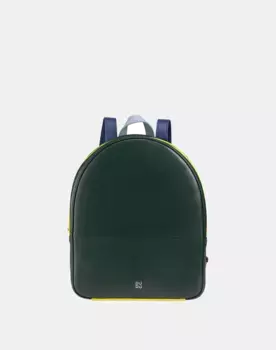 Средний женский кожаный рюкзак с двойной молнией Dudu, зеленый