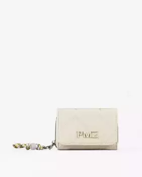 Средний женский нейлоновый кошелек с белой отделкой бисером PACOMARTINEZ, белый