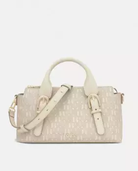 Средняя боулинг-сумка с застежкой на молнии и короткой ручкой Tous, бежевый