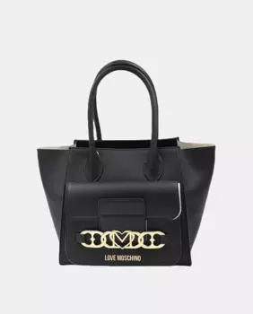 Средняя черная сумка через плечо со съемной ручкой Love Moschino