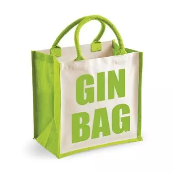 Средняя джутовая сумка Сумка для джина Зеленая сумка New Mum 60 SECOND MAKEOVER, зеленый