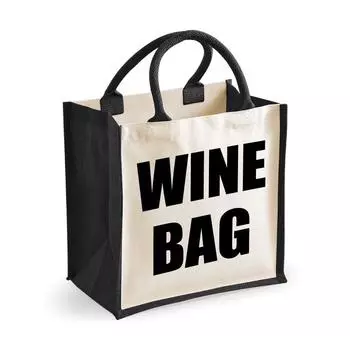 Средняя джутовая сумка Сумка для вина Черная сумка 60 SECOND MAKEOVER, черный