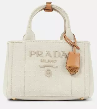 Средняя холщовая сумка Giardiniera Prada, Naturale