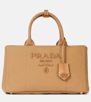 Средняя холщовая сумка Jardinire Prada, Tobacco C