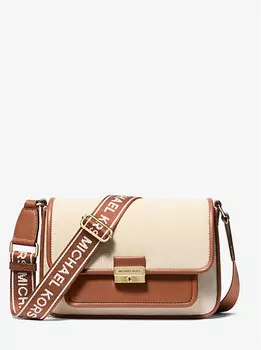 Средняя холщовая сумка-мессенджер Bradshaw Michael Kors, коричневый