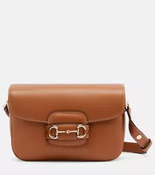 Средняя кожаная сумка через плечо Horsebit 1955 Gucci, Sundial