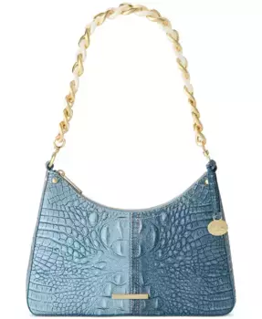 Средняя кожаная сумка через плечо Mod Esme Denim Secour Brahmin, синий