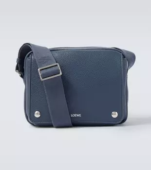 Средняя кожаная сумка-мессенджер Pebble Medium Loewe, Indigo Dye