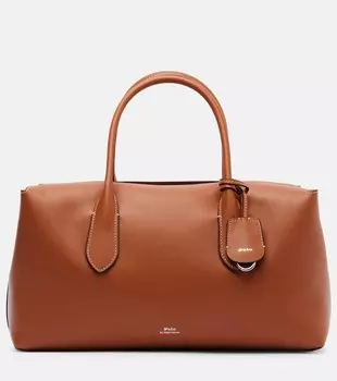 Средняя кожаная сумка-тоут E/W Polo Ralph Lauren, Cognac