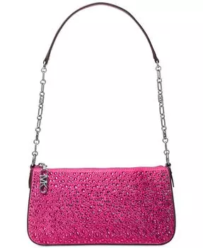 Средняя кожаная сумочка на цепочке Michael Kors, цвет Deep Fuchsia