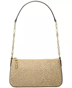 Средняя кожаная сумочка на цепочке Michael Kors, золото