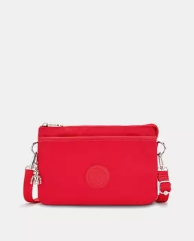 Средняя красная сумка через плечо с внутренними карманами Kipling, красный