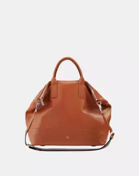 Средняя многопозиционная кожаная сумка на молнии Dudu, коричневый