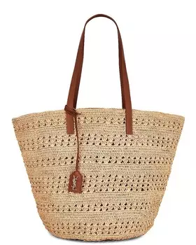 Средняя мягкая сумка-корзина Saint Laurent, цвет Naturale & Brick