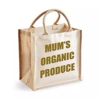 Средняя натуральная золотая джутовая сумка, органические продукты для мамы 60 SECOND MAKEOVER, золото