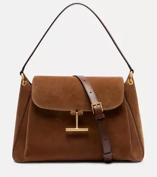 Средняя плечевая сумка Tara из замши Tom Ford, Whisky