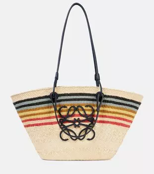 Средняя плетеная сумка Paula's Ibiza Anagram Loewe, Natural/Multicolor