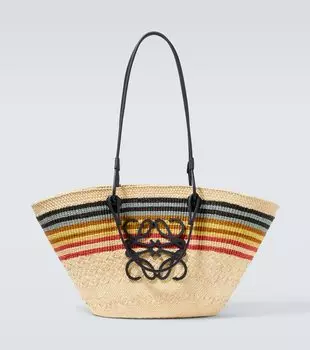 Средняя плетеная сумка Paula's Ibiza Anagram Loewe, Natural/ Multicolor