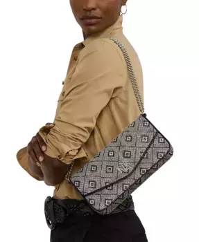 Средняя плетеная сумка Sawyer с геометрическим узором Lauren Ralph Lauren, черный