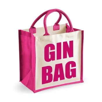 Средняя розовая джутовая сумка для джина 60 SECOND MAKEOVER, розовый