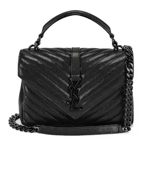 Средняя сумка-цепочка для колледжа Saint Laurent, цвет Noir