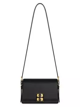 Средняя сумка через плечо 4G из зерненой кожи Givenchy, черный