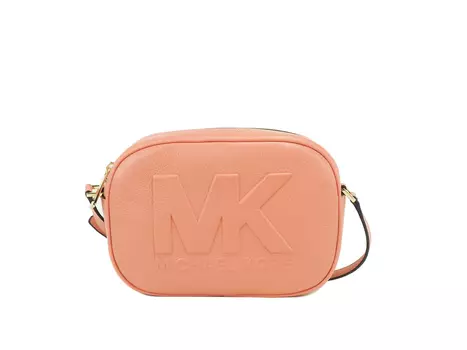 Средняя сумка через плечо для камеры из кожи цвета шерберта Michael Kors