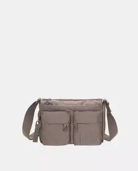 Средняя сумка через плечо с двумя карманами, светло-коричневая Mandarina Duck, светло-коричневый