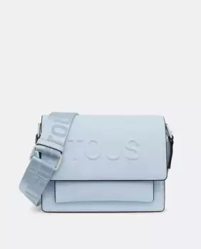 Средняя сумка через плечо с клапаном Tous, светло-голубой