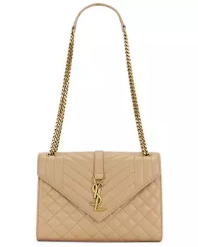 Средняя сумка-конверт на цепочке Saint Laurent, цвет Dark Toffee