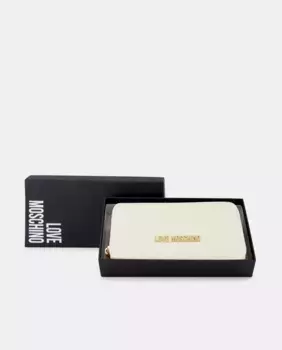 Средняя сумка-кошелек с молнией Love Moschino, цвет Crudo