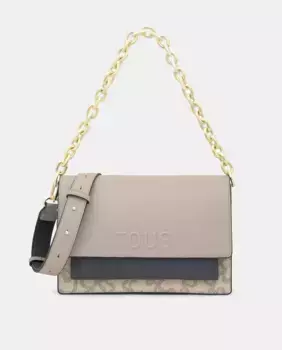 Средняя сумка-кроссбоди с магнитной кнопкой и клапаном Tous, цвет Topo
