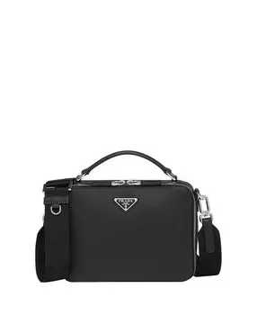 Средняя сумка Prada Brique из кожи Saffiano Prada, черный